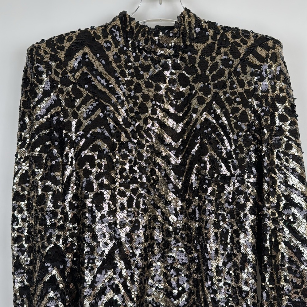 Zhivago When The Sun Went Down Sequin Top in Animal Size Medium - Picture 4 of 11